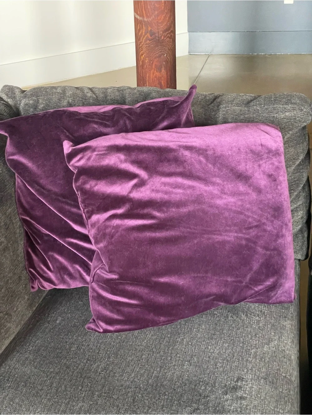 Plush Velvet Decorative Pillow - Purple